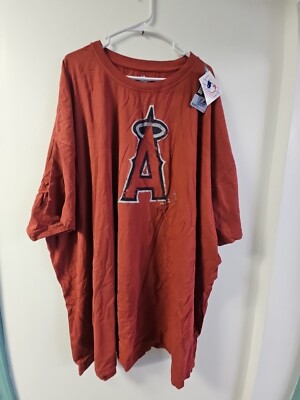 Majestic Mens MLB Team T Shirt Short Sleeve Red Los Angeles Angels Size 6X New