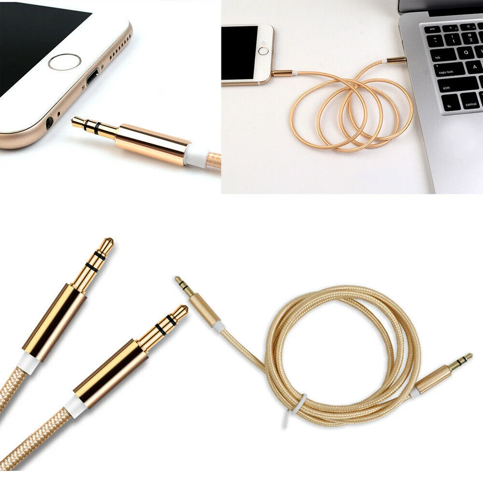 3.5mm Male to Male Stereo Audio AUX Cable Auxiliary Cord for PC iPod CAR iPhone - Image 2 of 4