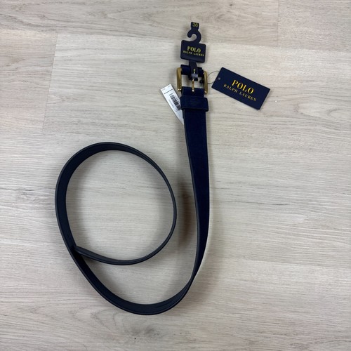 Cinturón Polo Ralph Lauren Para Hombres Firma Gamuza Hebilla Rodillo Talla 36 Azul Marino - Imagen 3 de 7