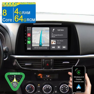 8-Kern 4+64GB Android 15 Autoradio GPS Navi Für Mazda 6 MAZDA 6 GJ GL 2013-2015
