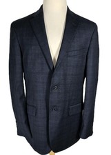 Jos A Bank Mens 42L Blue Check Wool Lastol Sport Coat S22