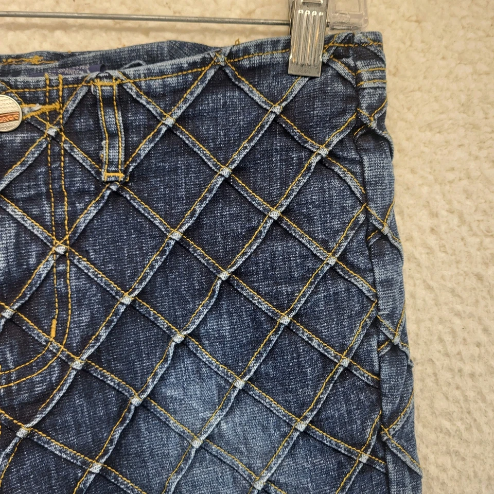 Pantalones de mezclilla azules Paco elevados para mujer talla 5 corte boot años 90 estilo JNCO L 32 Foto 4 de 4