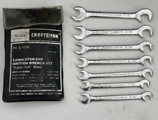 Craftsman 9 4306 Super-tuff 7 PC Set SAE Open End Ignition Wrench W/case USA