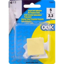 Hillman 533888 OOK White Plastic Utility Adhesive All Purpose Hook