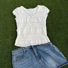White Ruffle Top