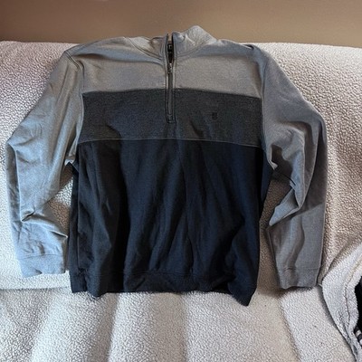 Men's Sz XXL IZOD Advantage Performance Stretch 1/4 Zip Black and Gray