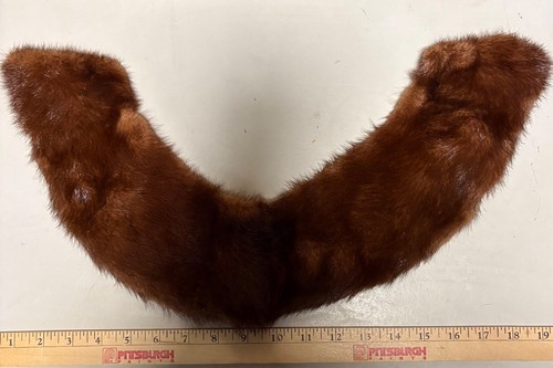 vintage brown fur collar scarf neck wrap likely mink