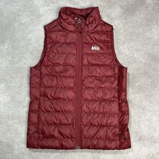 REI Co-Op Kids Down Vest size Medium 10-12 Cranberry Red Puffer Full Zip
