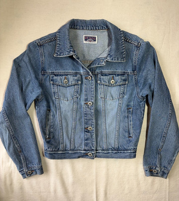 Vintage Nevada Denim Jacket 90s Trucker Jean Jacket Medium Wash Americana Size S