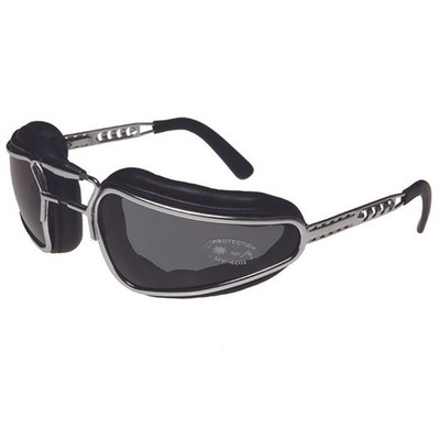 Baruffaldi Easy Rider Motorcycle Glasses Metal Frame Cushions Leather Black