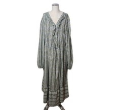 ASOS DESIGN Curve Women's Deep V Neck Maxi Peasant Long Sleeve Dress Size US 22