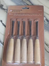 Windsor Design 5pc Wood Carving Chisel Set Vgouge/gouges/skew/straight