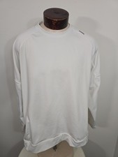 UNRL Men's XXL 2XL White Black Crewneck Longsleeve Sweatshirt Fleece Lined