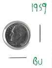 Coin United States 10 Cents (Roosevelt) 1959 KM195, ASW .0723
