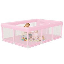 Hiaksedt Large Baby Playpen 74"x50", Play Pen for Babies and Toddlers Pink