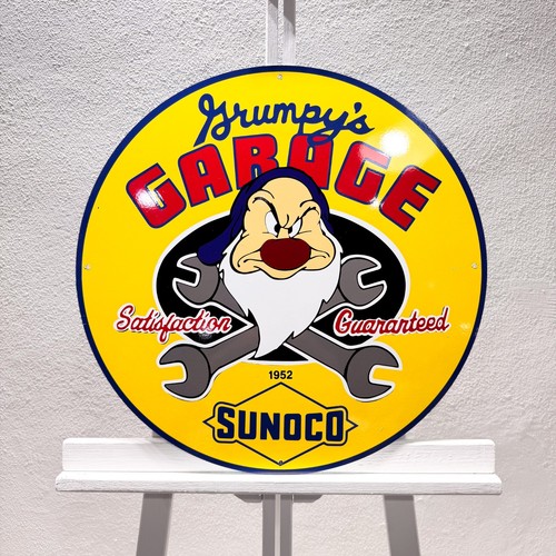 Sunoco Gas Oil Grumpy’s Garage Sign – Heavy Metal Decor – 50 cm (19.7”)
