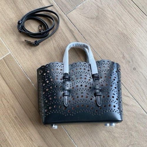 NEW! ALAÏA small laser-cut leather tote BLACK 7 inch X 3.3 inch X 6.3 inch - Picture 9 of 9