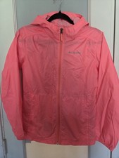 Columbia Girls Pink Hooded Full Zip Windbreaker Jacket Size YL Nylon