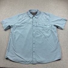 Wrangler Shirt Men XL Blue Button Up Short Sleeve Workwear Classic Outdoor