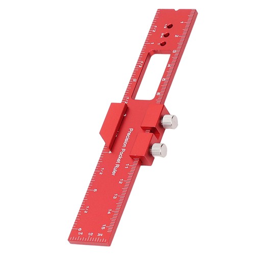 _6 Inch Woodworking Ruler Adjustable Sliding Stop Aluminum Alloy Pocket Rule - Picture 2 of 12
