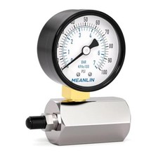 0 100Psi 2" Steel Double Graduated Air Test Pressure 0-100Psi Chrome Body