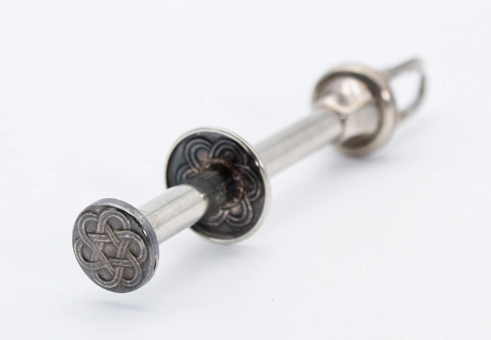 Pinza mecánica de resorte vintage firmada de plata esterlina azúcar hielo oliva RARA Foto 4 de 4