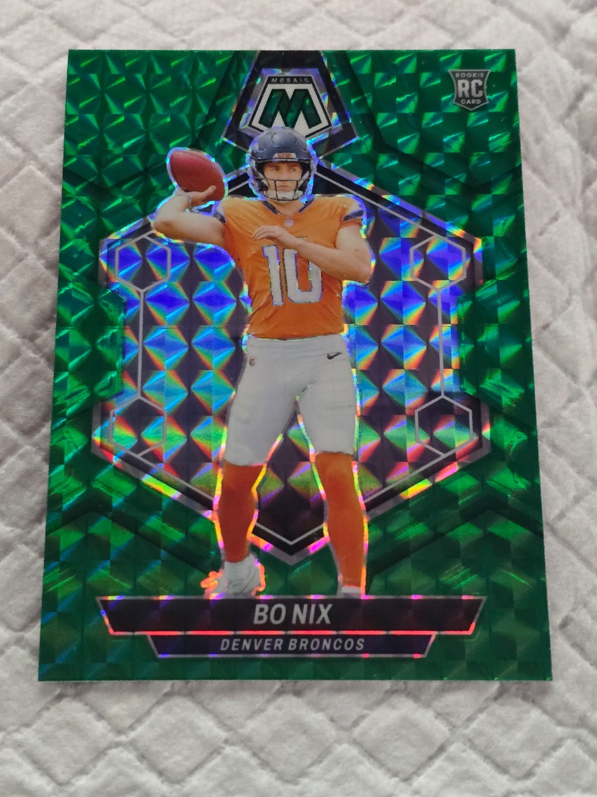 2024 Mosaic Bo Nix Green Mosaic #312 - RC