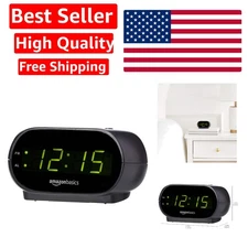 Small Digital Oval Alarm Clock With LED Display, Nightlight & Battery Backup,...