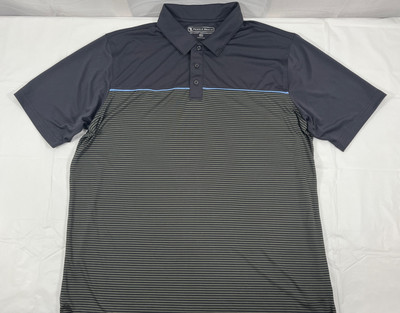 Pebble Beach Dry-Luxe Performance Polo, Black Stripe, Men s XL, NEW - golf