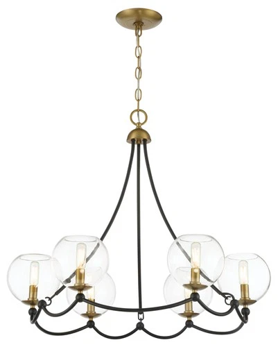 Minka Lavery 5066 Kearney Park 6 Light 29"W Vantage Chandelier - Coal / Soft - Picture 3 of 11