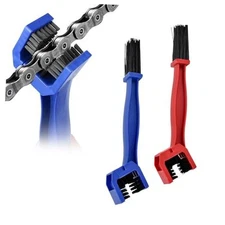 2 PCS Motorcycle Chain Brush, Bicycle Chain Cleaning Brush Tool, Chain Red+Blue