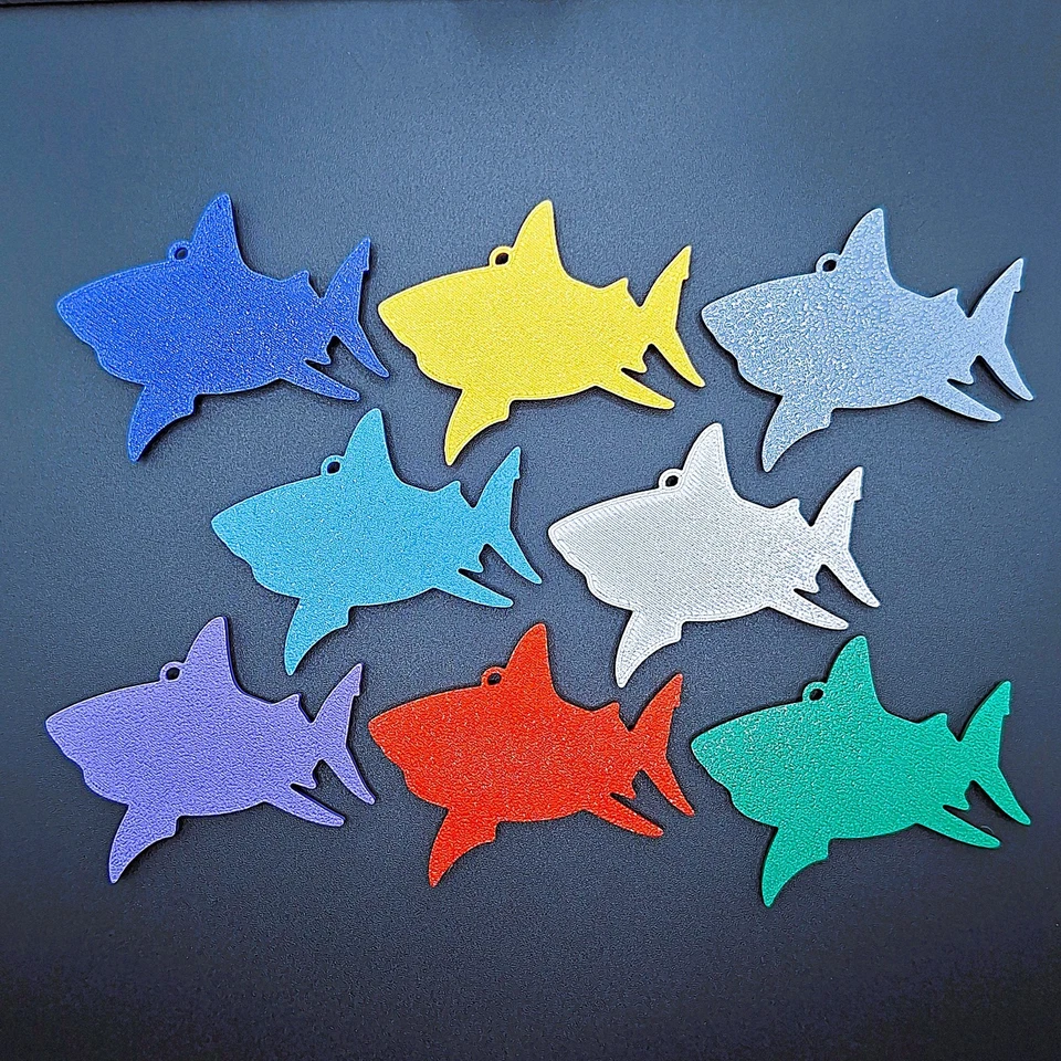 Handmade Shark Keychain Set (4) Fun Birthday Party Favors, Classroom Prizes - Image 4 of 4