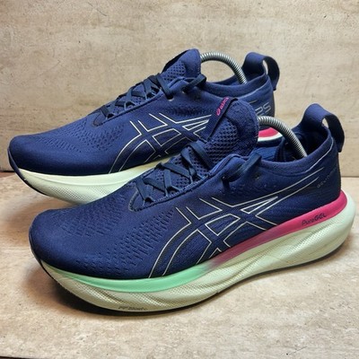 Asics Gel Nimbus 25 Indigo Blue Fuchsia Womens 11 Running Shoes 1012B356 Read