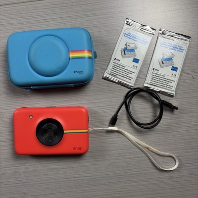 Polaroid Snap Instant Print Digital Camera Cord Coral Compact Bundle Case Film