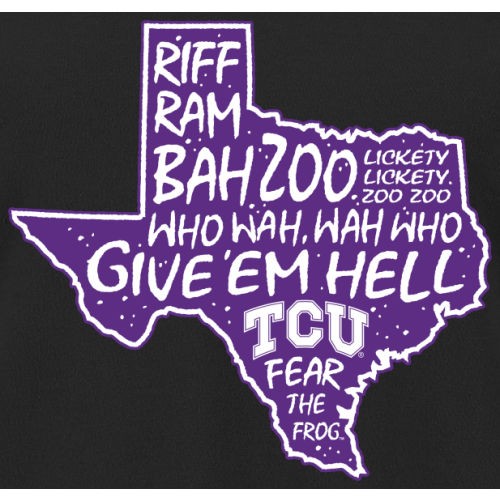 Damen T-Shirt schwarz TCU Horned Frogs Who Wah - Bild 2 von 2