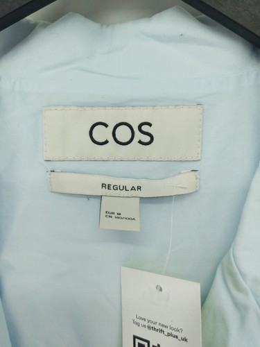 COS Damen Shirt M Blau 100% Baumwolle Langarm Kragen Basic - Bild 5 von 5