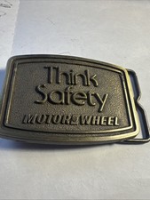 VINTAGE Motorwheel Think Safety  Collectible Detailed Belt Buckle