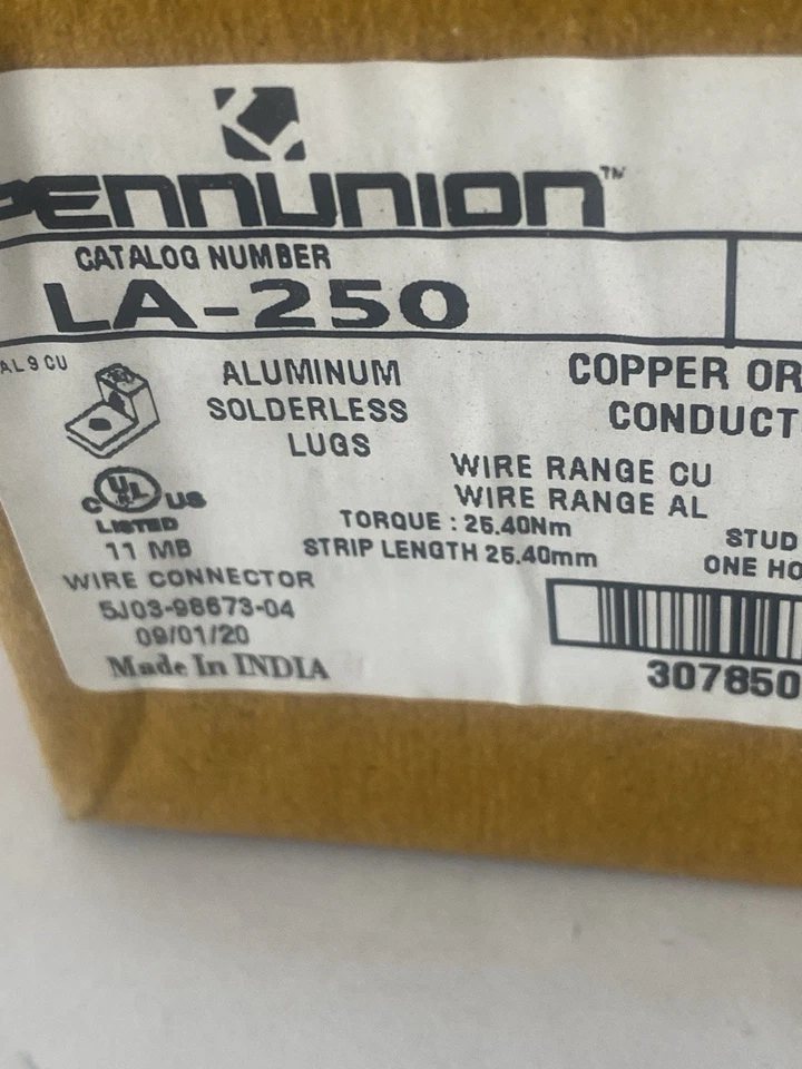 lote de 12 lugares mecânicos Penn-Union LA250 W 1.121 pol l1.987 pol novo na caixa - Imagem 2 de 4