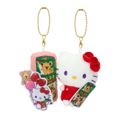 Sanrio Hello Kitty LOTTE  Two Plush Keychain Japan NEW Sanrio Characters