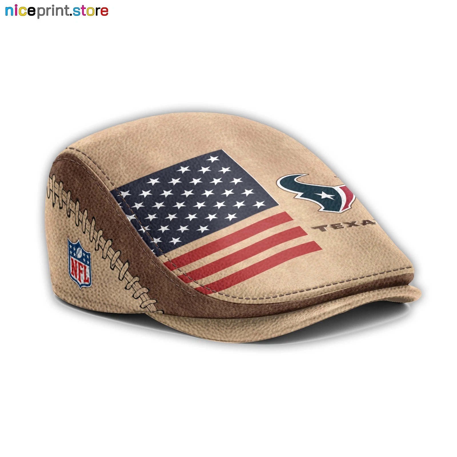 Leather Cap Houston Team Texans Jeff Cap football Driver Cap Golf Cap football Flat Cap