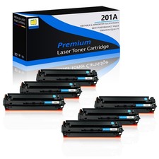 6 PACK Cyan CF401A 201A Toner for HP Color LaserJet Pro M252dn M252 M277dw