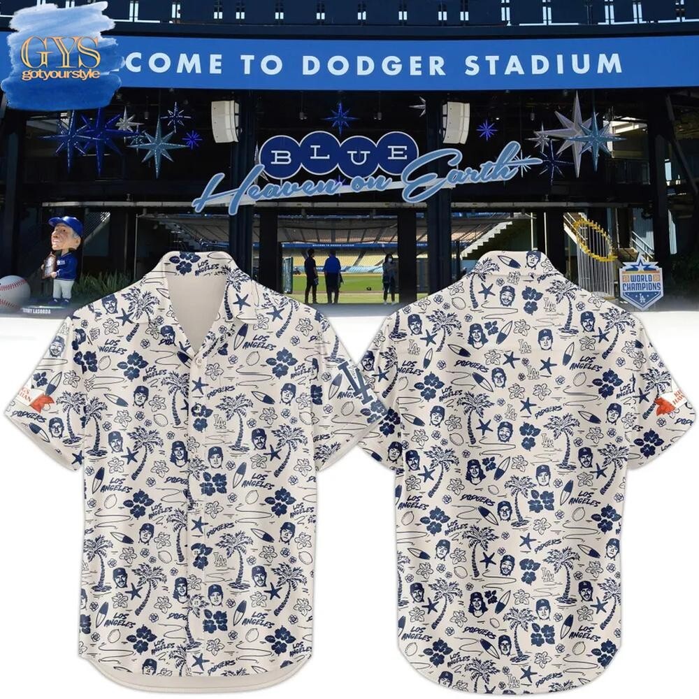 *Best Price* Dodgers Heaven on Earth Hawaiian Shirt -  All Size S-5XL
