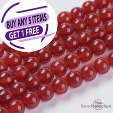 Red Carnelian Round Gemstone Beads 8mm 25 Beads Chakra Stone