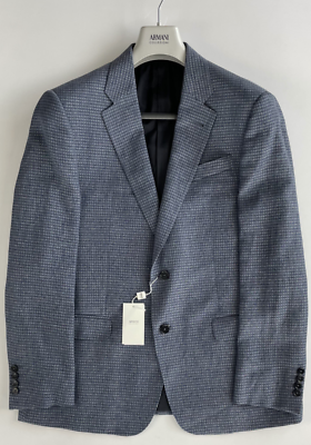 Armani Collezioni G LINE Lino Silk Box-Check Anzug Sakko
