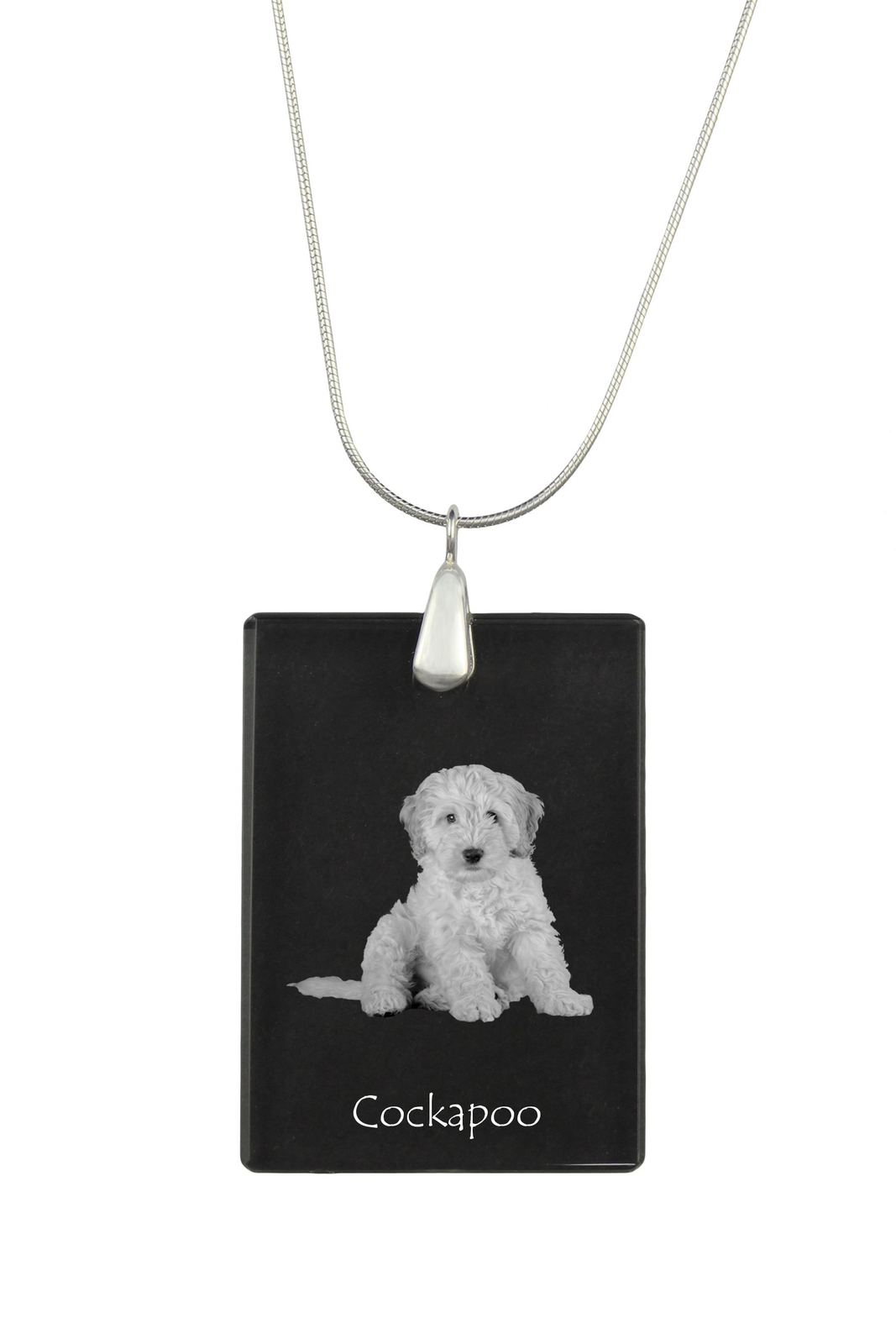 Cockapoo, Cockerpoo, Cockerdoodle - Crystal pendant with dog, silver necklace wi