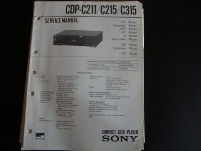 Original Service Manual Schaltplan Sony CDP-C211 C215 C315