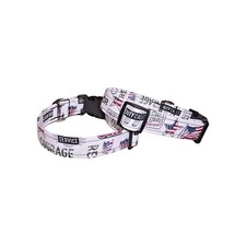 Wet Nose Designs The Brave Patriotic Dog Collar US Military Stars Flags White