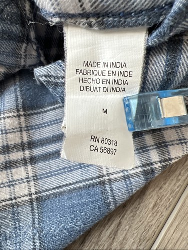 Lucky Brand Shirt Blue Plaid Classic Fit Long Sleeve Pearl Snap Western Sz M - Picture 6 of 9