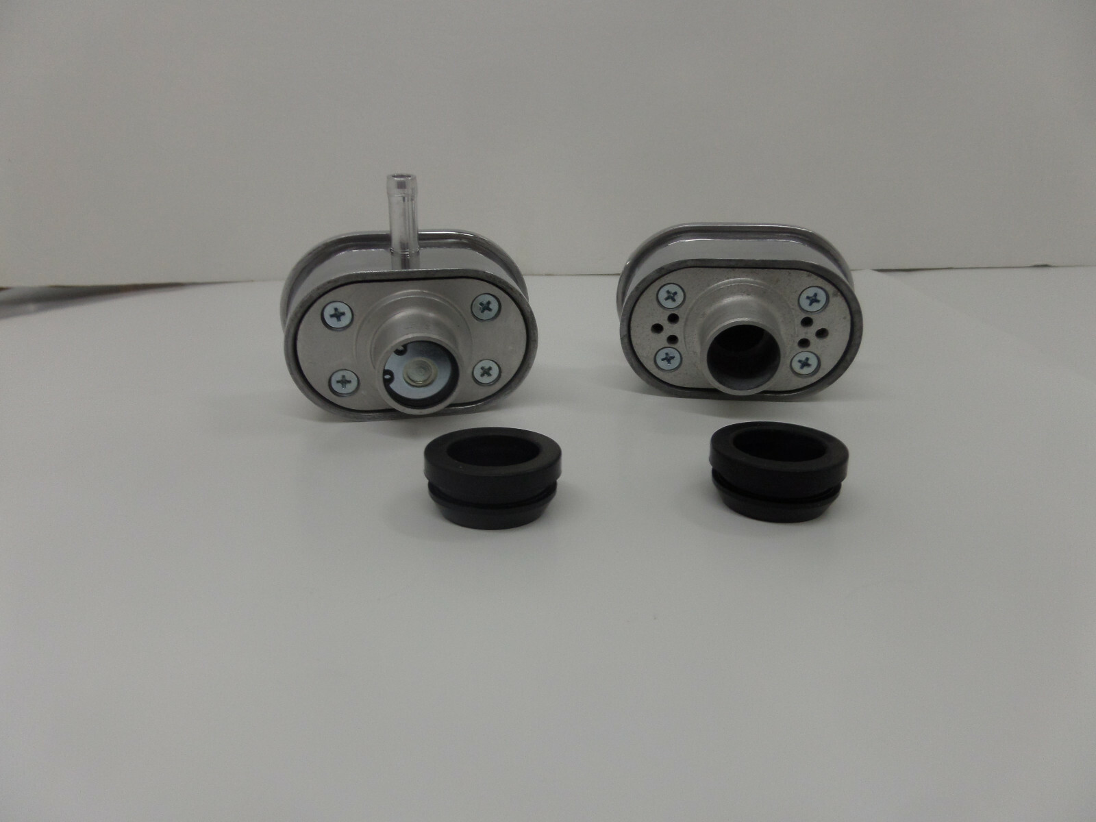 Finned Aluminum Oval Breather Cap Set Oil Pcv Valve Cover Sbc Bbc My