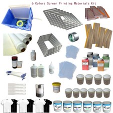 DIY Supply Full Set 6 Colors Silk Screen Printing Materials Squeegee Ink Kit